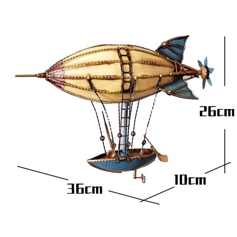 Dimensions of airship handcrafted metal model