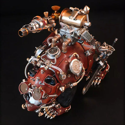 Steampunk Panda Warrior Metal Puzzle Top View