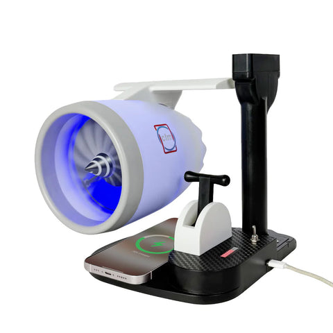 blue Turbofan engine style fan