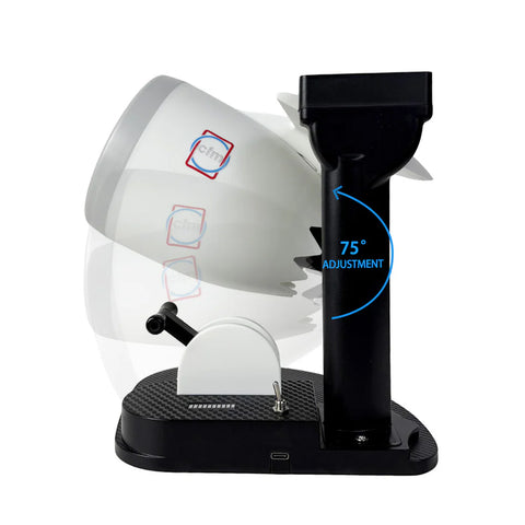Turbofan engine style fan adjustable angle demonstration, showing tilt positions