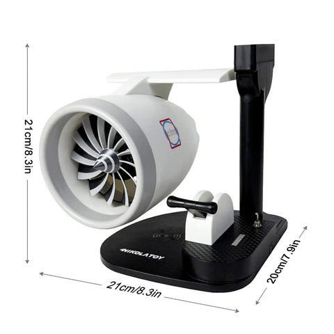 Turbofan engine style fan dimensions in cm and inches