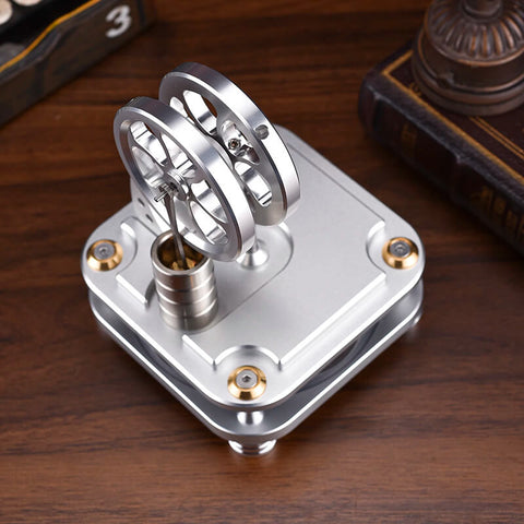 All-metal vertical Stirling engine model top view