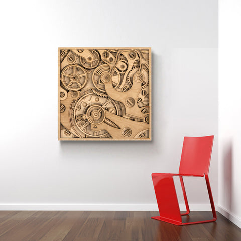 Exquisite Wooden Mechanical Gear Puzzle Model | Vintage 3D Puzzle Decoration