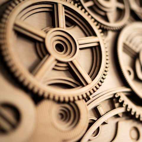 Exquisite Wooden Mechanical Gear Puzzle Model | Vintage 3D Puzzle Decoration