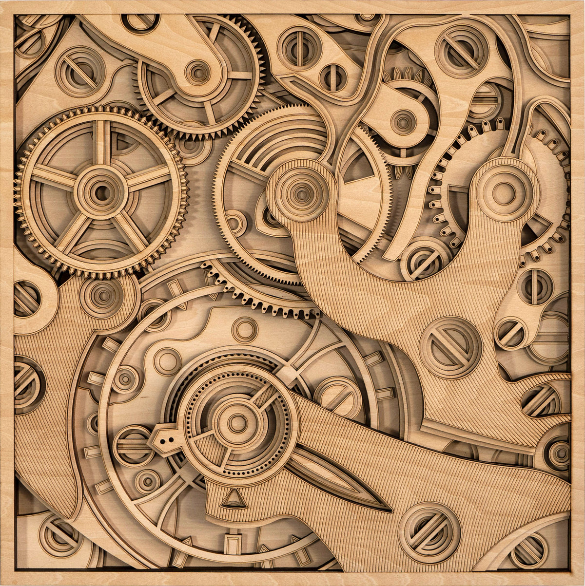 Exquisite Wooden Mechanical Gear Puzzle Model | Vintage 3D Puzzle Decoration