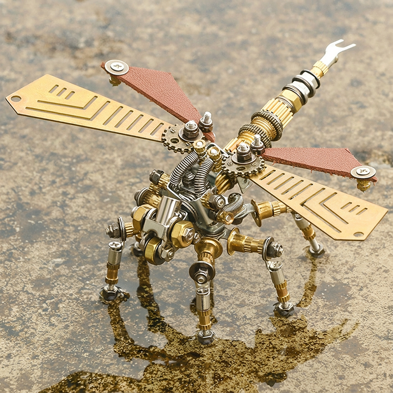steampunk-mechanical-dragonfly-metal-model-kit-top-view