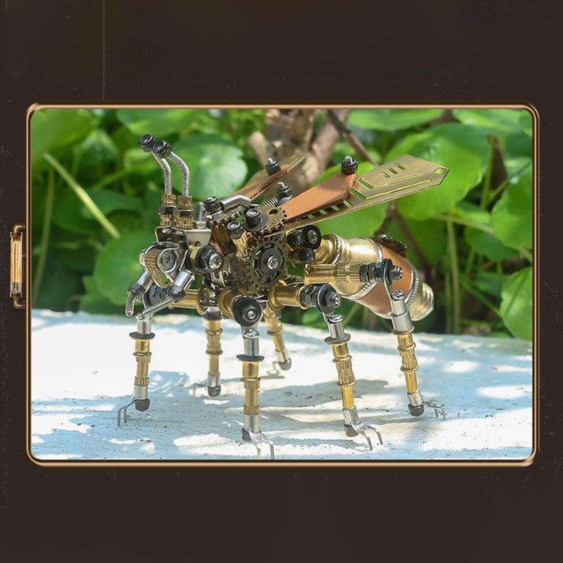 steampunk-mechanical-fly-ant-metal-model-kit-outdoor-display-frame