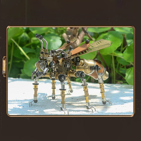 steampunk-mechanical-fly-ant-metal-model-kit-outdoor-display-frame