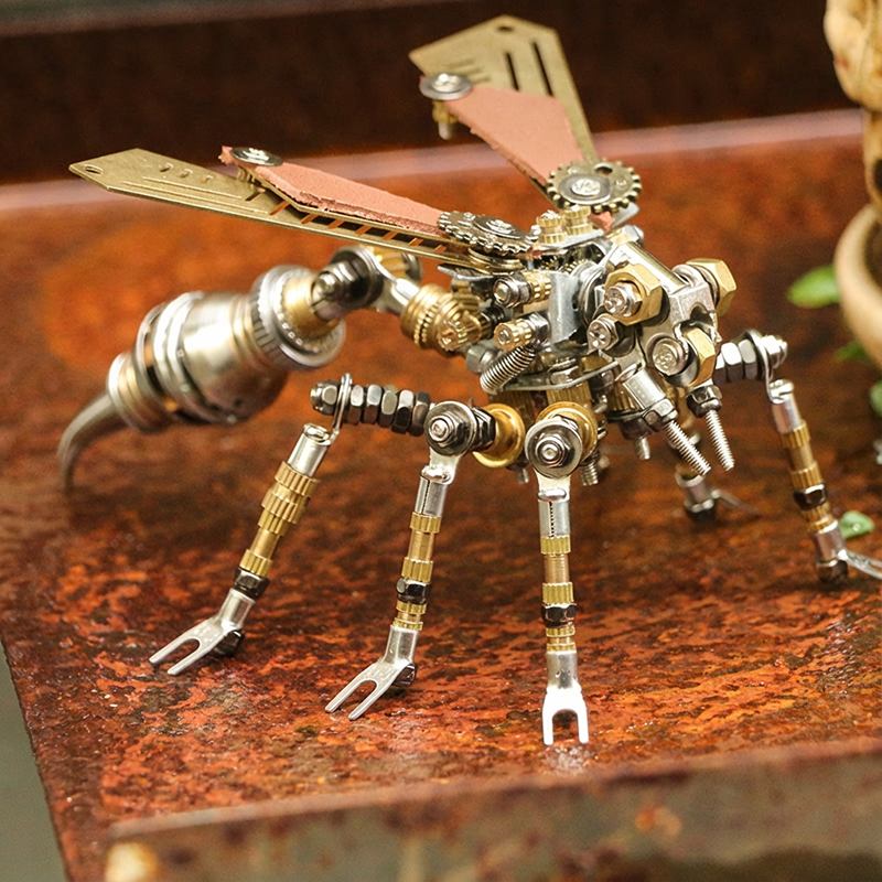 steampunk-mechanical-hornet-metal-model-kit-main-closeup
