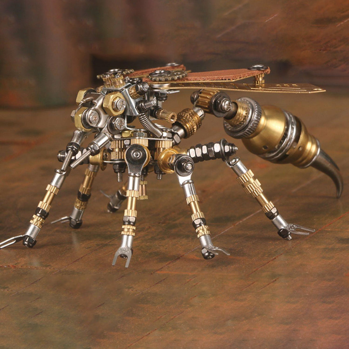 steampunk-mechanical-hornet-metal-model-kit-three-quarter-view